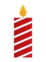 candle with red and white lines icon on white background vector