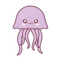 Diseño vectorial de dibujos animados de animales medusas kawaii vector