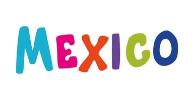 mexico lettering on a white background vector