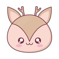 Diseño vectorial de dibujos animados de animales renos kawaii vector