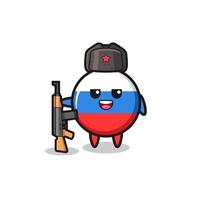 cute russia flag cartoon as Russian army vector