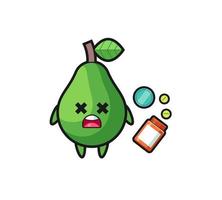 illustration of overdose avocado character vector