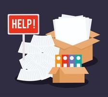 paperwork piles representation vector