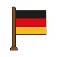 german flag line and fill style icon vector design