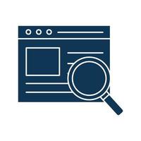 lupe with website silhouette style icon vector design