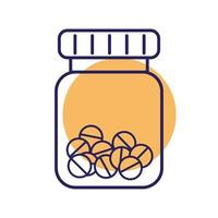 pills jar line style icon vector design