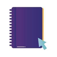 notebook with arrow online school vector