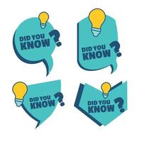 did you know speech bubble  label lamp multi vector