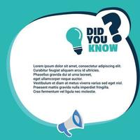 did you know with question label megaphone sticker blue vector