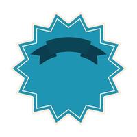 seal stamp of light blue color with a ribbon vector