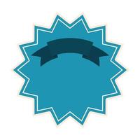 seal stamp of light blue color with a ribbon vector