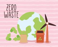 zero waste card vector