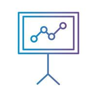 line chart in board gradient style icon vector design