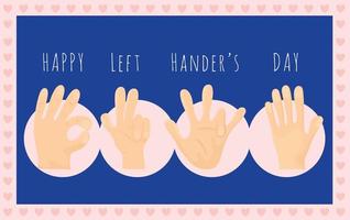 left handers day design vector