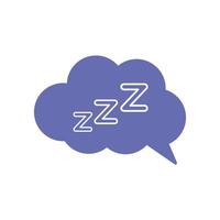 sleeping cloud bubble line and fill style icon vector design