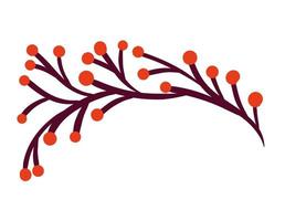 branch with red leaf icon on white background vector