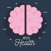 mental health with brain icon vector design