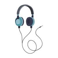 blue headphones design vector