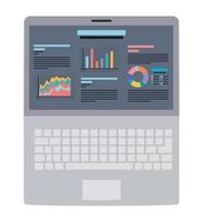 laptop with graphs vector