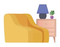 yellow chair and furniture vector design