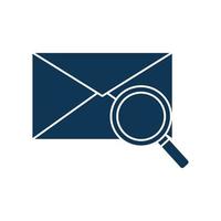 lupe with envelope silhouette style icon vector design