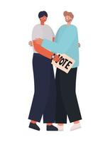 men with a vote poster vector