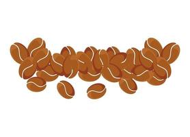 Conjunto de grano de café en fondo blanco. vector