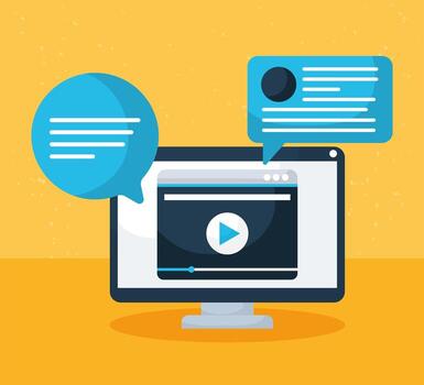 monitor and items vector