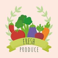 card of fresh produce vector