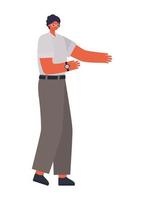 man dressed in khaki pants vector