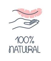 label 100 percent natural vector