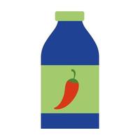 mexican chilli sauce bottle flat style icon vector design