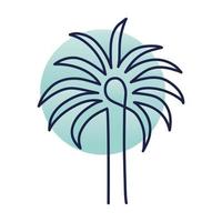 palmera con tallo, estilo de una línea vector