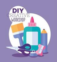 diy creative workshop phrase vector