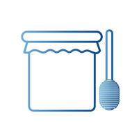 honey jar with stick gradient style icon vector design