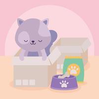 gato morado sonriente vector