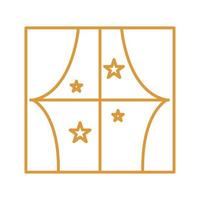 window with stars line style icon vector design