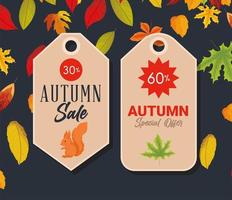 autumn tags illustration vector