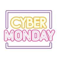 letras de cyber monday en fuente de neón vector