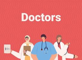 lindo cartel de doctores vector