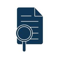 lupe with document silhouette style icon vector design