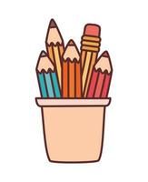 cup with pencils vector