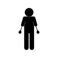 man with arms prosthesis silhouette style icon vector design