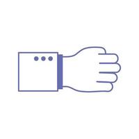 una línea de lenguaje de señas de mano y diseño de vector de icono de estilo de relleno