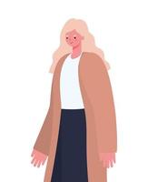 diseño de vector de dibujos animados de mujer rubia