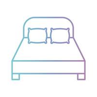 diseño de vector de icono de estilo degradado de cama en casa