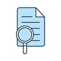 lupe with document line and fill style icon vector design