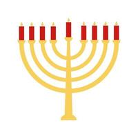 diseño de vector de icono de estilo plano de menorah judío