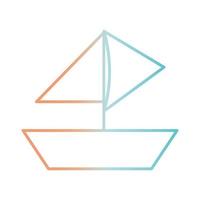 sailboat gradient style icon vector design