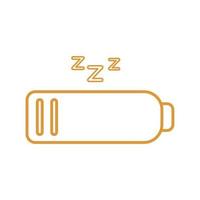 diseño de vector de icono de estilo de línea de batería para dormir